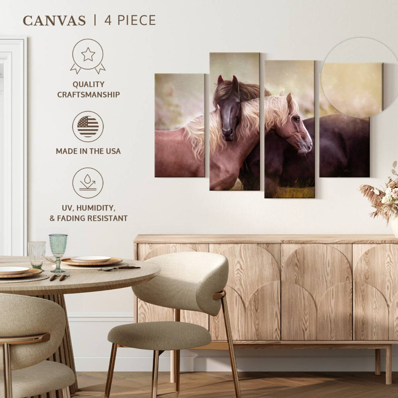 Brampt illustrant un cheval romantique, H 42 po x l 68 po