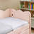 Twin Size Daybed with Two Storage Drawers, Cozy Gingham Sofa Bed with USB Port and Wave Shaped Linen Fabric, Pink-168768073-168768067