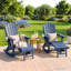 Chaise berçante pliante en PEHD Adirondack avec repose-pieds, porte-gobelet et base amovible-17830167