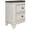 Mobilier de chambre à coucher de style traditionnel blanc antique et brun-gris avec 1 tiroir et boutons noirs