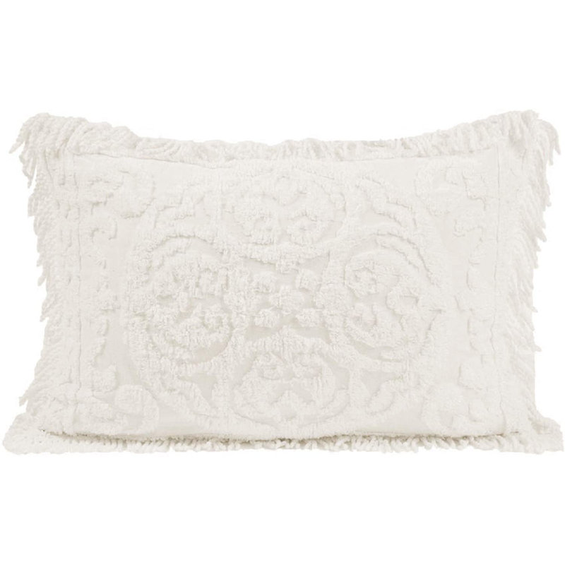 Medallion Cotton Pillow Sham, King Sham, Ivory