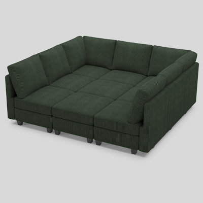Corduroy Sleeper Sectional Modular Sectional Sofa With Storage Space