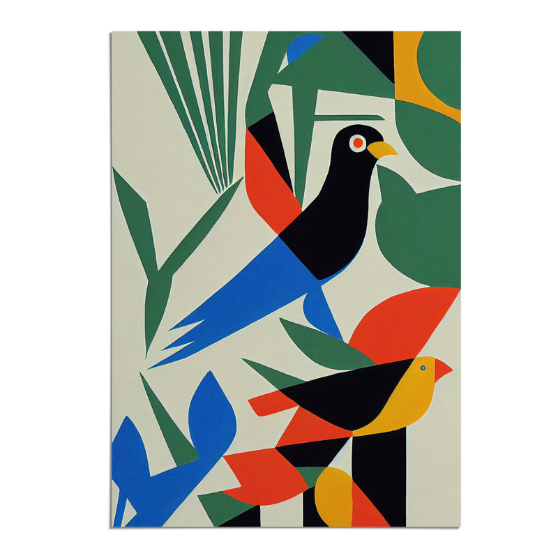 Birds in Abstract - Wall Art, Paper, 29.7cm H x 21cm W, No Matte