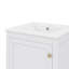 Meuble-lavabo autoportant élégant de 20 pouces avec lavabo, meuble-lavabo avec porte à fermeture en douceur, tablette de rangement et un tiroir-2060286472