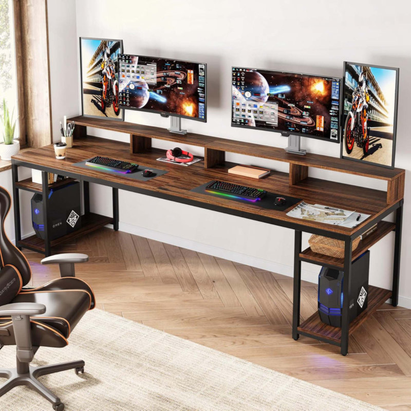 78.74" Long Double Computer Office Desk, 35.83" H x 78.74" W x 27.56" D