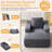45.7" Kid Chaise Lounge Chair Indoor, Soft Corduroy Fabric Boneless Chair, Deep Seat Sleeper Couch Reading Chairs For Living Room, Bedroom, Apartment, Movie Room