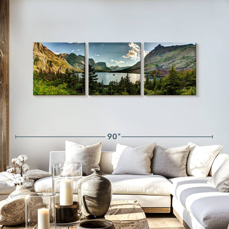 Impression d'art sur toile Montana, Montana, H 24 po x l 74 po x P 1,25 po