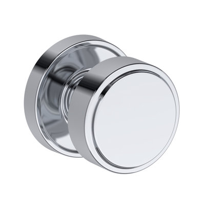 Vashon Full Dummy Knob with Recessed Round Rose in Lifetime (PVD) Satin Brass
