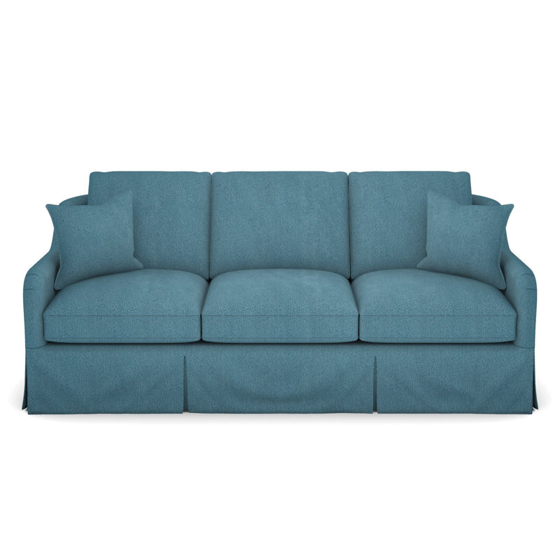 Fisher Waterfall Skirt Sofa, Ian Lagoon