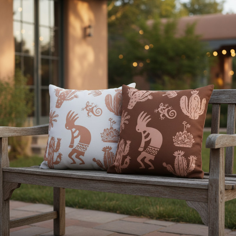 Kokopelli Throw Pillow 18" x 18"