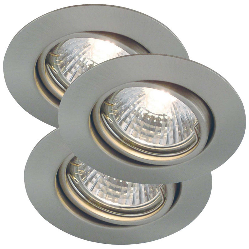 Triton 1.4" Multi-Spotlight Recessed Lighting Kit, Brushed Steel