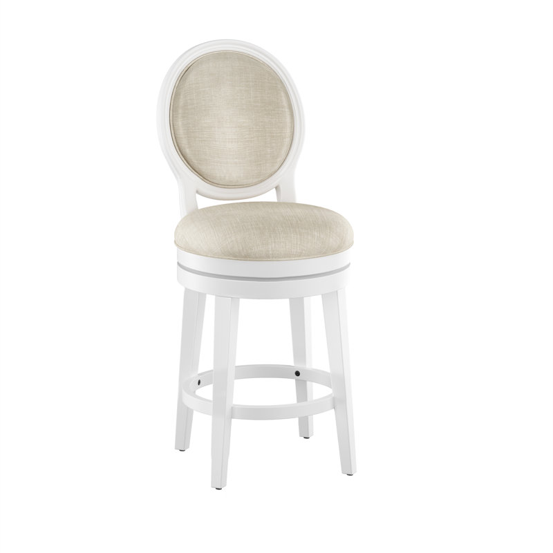 Tabouret pivotant Andranae, Tabouret de comptoir (siège d'une hauteur de 26,2, Blanc