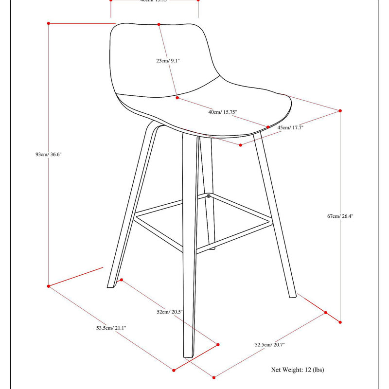 Tabouret à hauteur de comptoir / bar Harvard (ensemble de 2), Naturel, Bleu clair