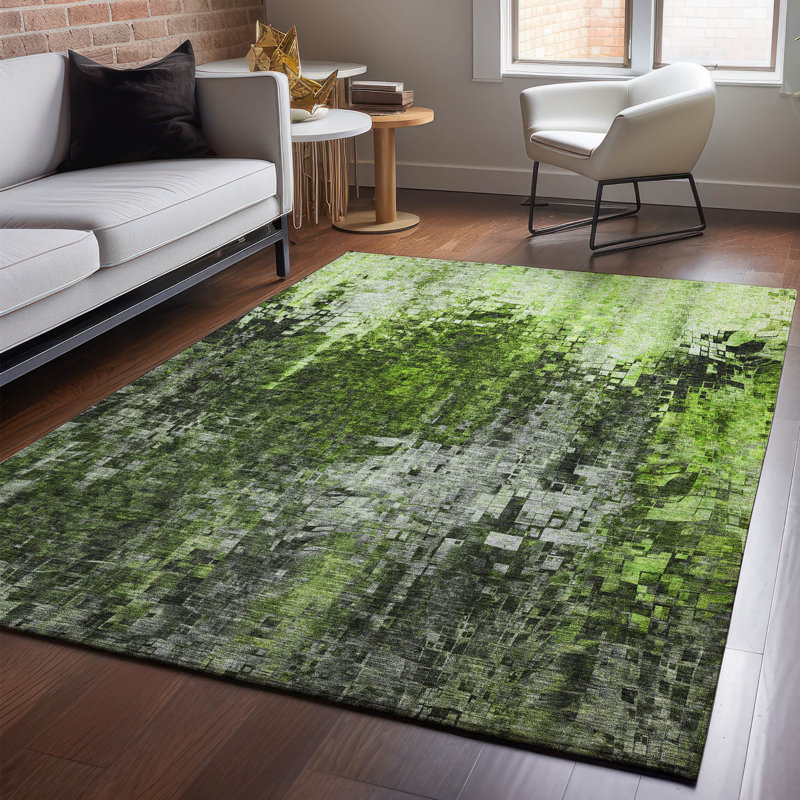 Tapis vert Cerrito AMF581 lavable à la machine de qualité supérieure, Rectangulaire 8 pi x 10 pi