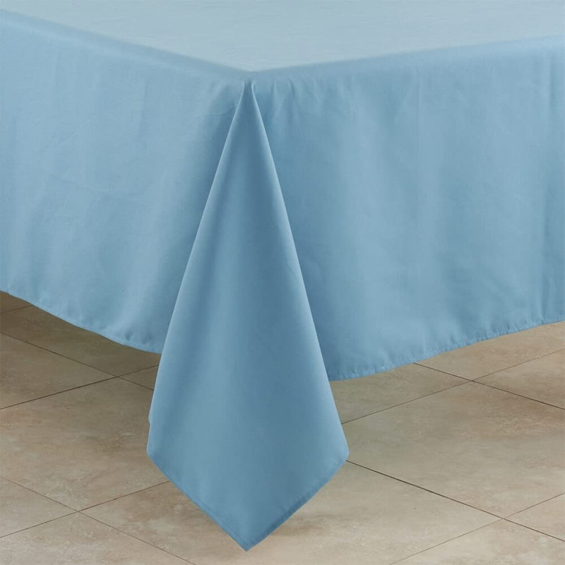 Daisylynn Rectangular Polyester Tablecloth, Aqua, 140" L x 65" W