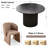 3-Piece Dining Table Set, Wood Top, Faux Fur Armchairs-108053035-108053031-108053030