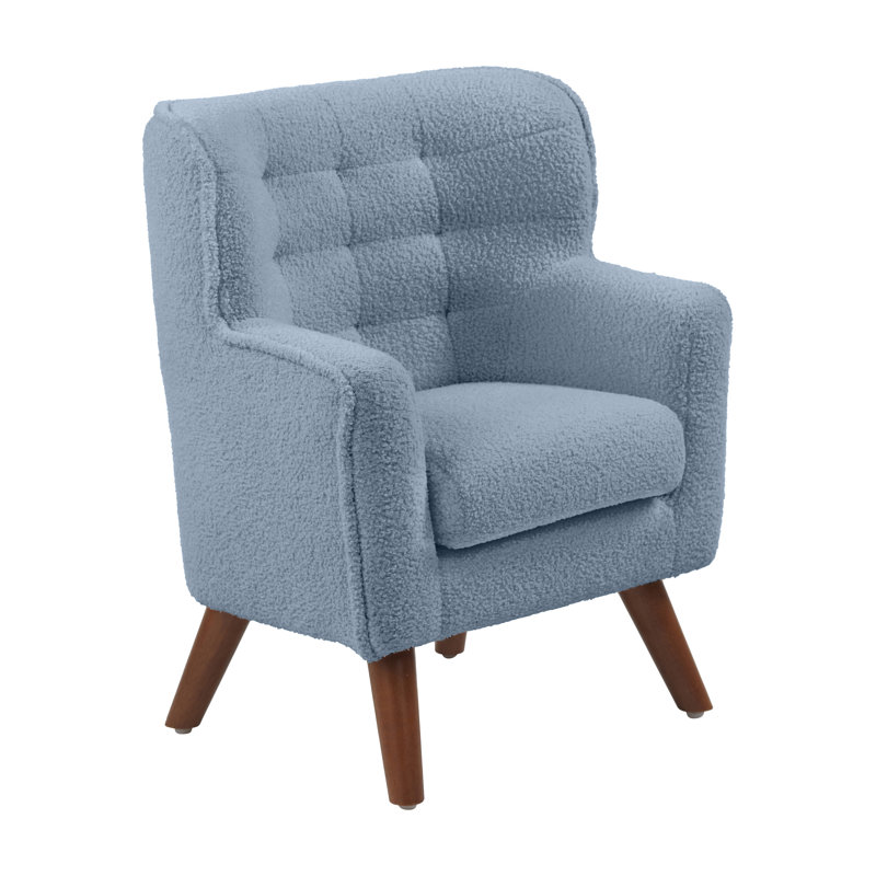 ECR4Kids Mila Sherpa Toddler Arm Chair with Removable Wooden Legs, Kids Furniture, Blue