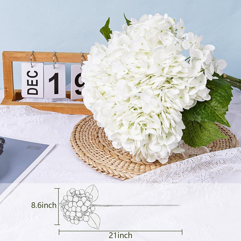 Fleurs d'hortensia artificielles, Blanc
