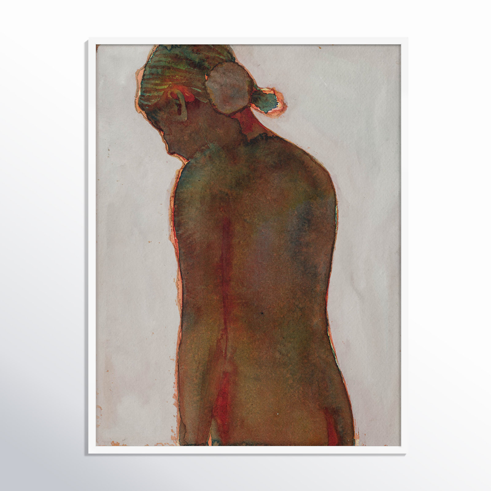Figure by Dean Graham, White Framed, 41" H x 32" W