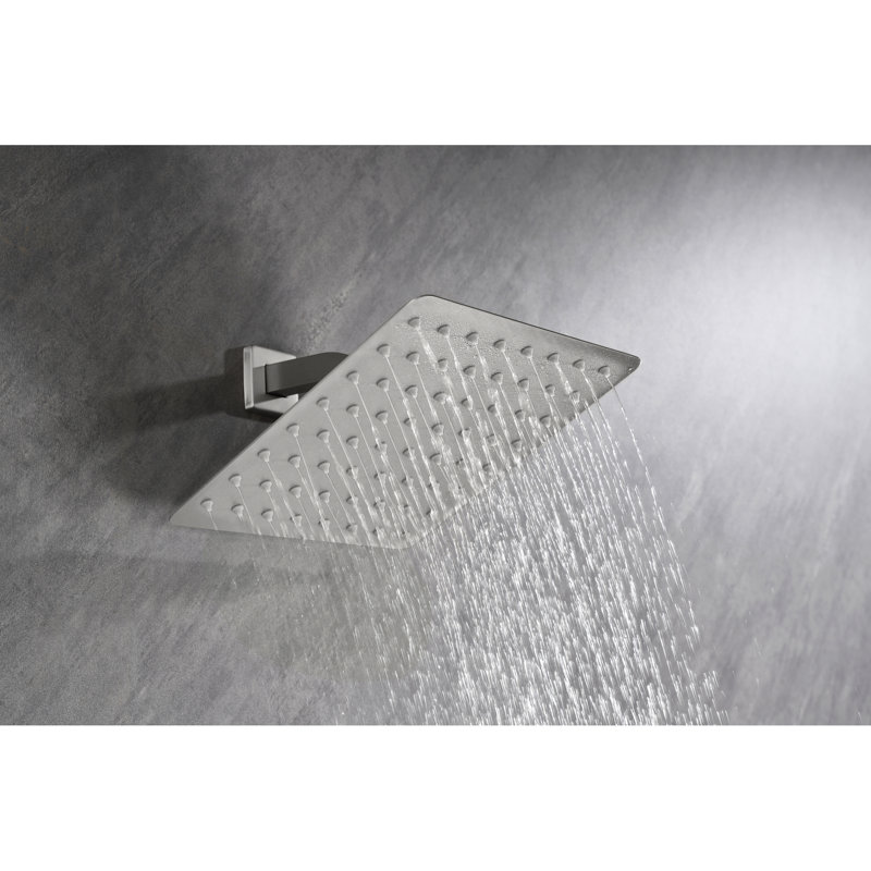 304 Stainless Steel Waterfall For Bathroom Shower - Self-Cleaning Nozzles In Thin Brushed Nickel Rainfall Head With