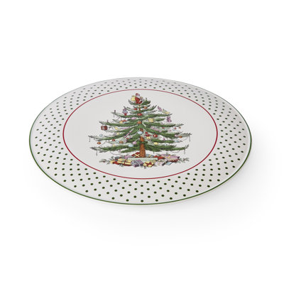 Christmas Tree POLKA DOT CAKE PLATE