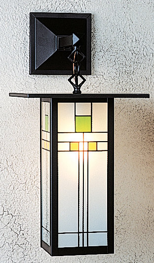 Antique Copper and Glass Mission Style Wall Light