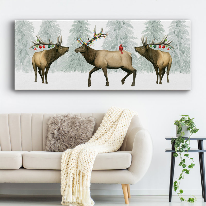 Toile tendue avec châssis de la collection Festive Forest Collection D - prête à être accrochée, H 12 po x l 30 po x P 1,5 po