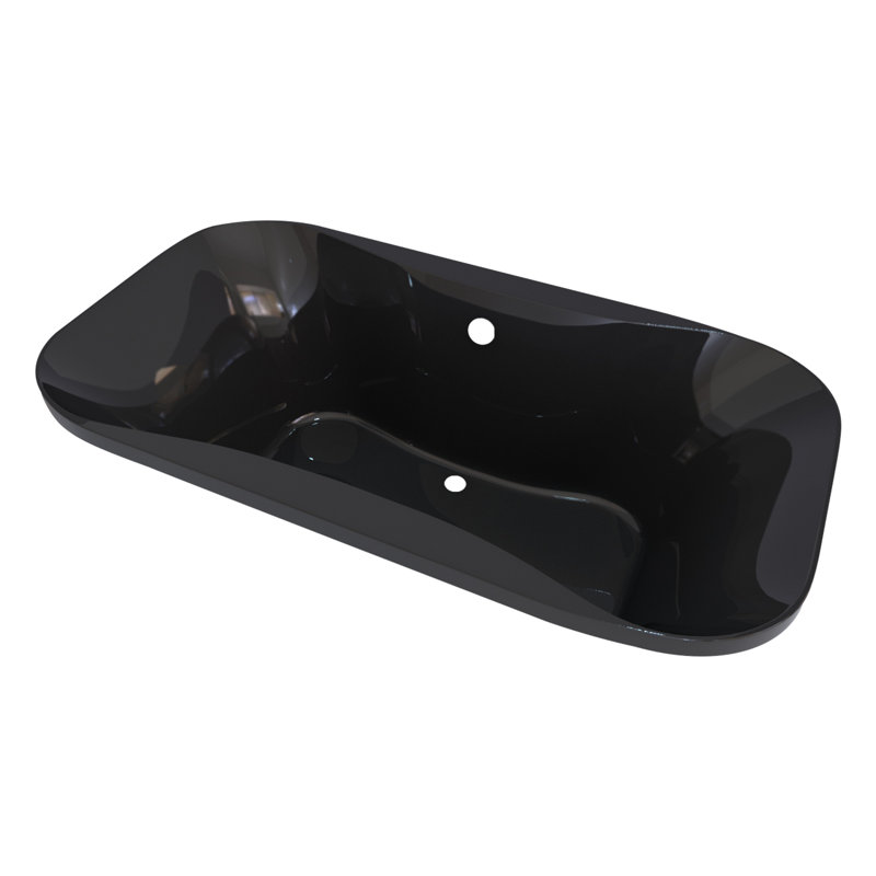 Signature 70'' x 35'' Soaking Acrylic Bathtub, Black