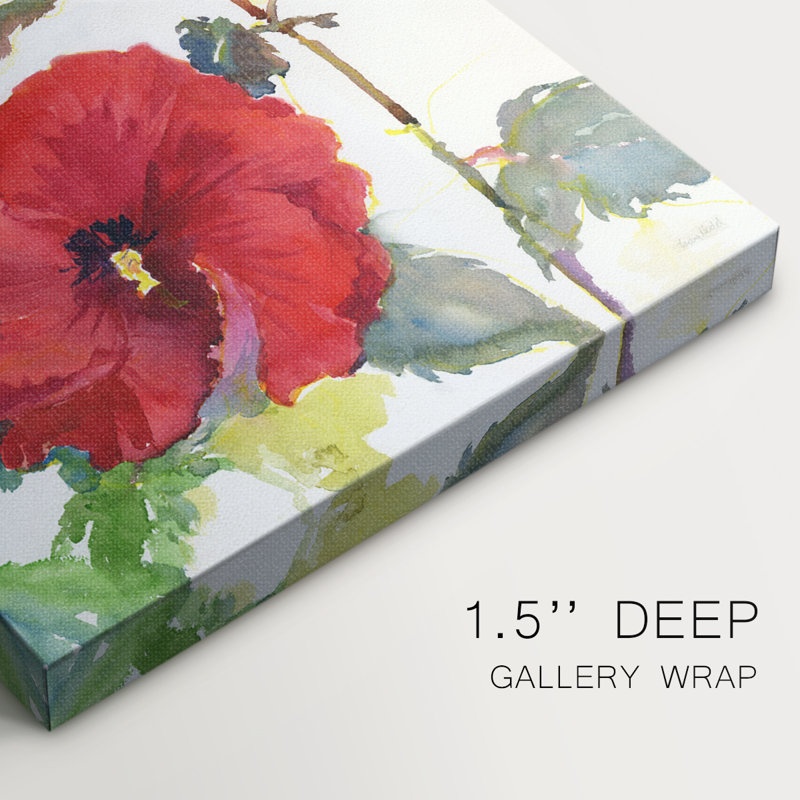 Hibiscus Glow II - galerie enveloppée Cavas, H 18 po x l 12 po