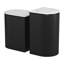  Ensemble moderne de deux tables de bout ovales en marbre noir et blanc