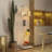 Tempered Glass Display Cabinet,Wine Cabinet, Storage Cabinet,File Cabinet, Tempered Glass Top,Bluetooth LED Light Strip,With Door Lock,Suitable For Living Room, Bedroom,Hallway,Office,Color:White-2084195171