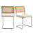 Marlow 18.8" H Cane Rattan Upholstered Cantilever Dining Chairs with Steel Frame (Set of 2)-1459790173-1435429288