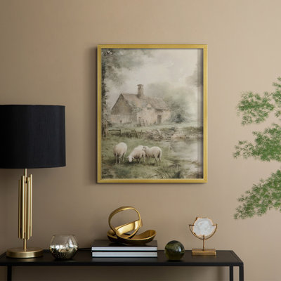 Vintage Landscape LXXXV Framed Print - Solid Wood