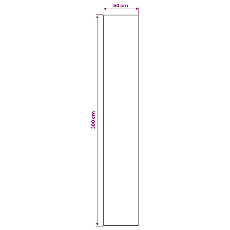 Area Rug, Runner 50 x 300 cm, Black