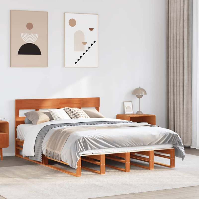 Bed, Kingsize (5'), Wax Brown