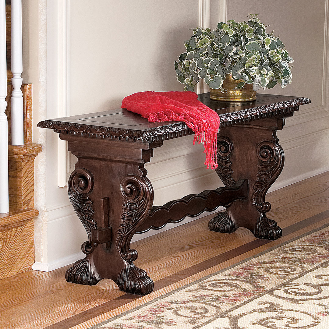 Glastonbury Abbey Solid Wood Bench Design Toscano