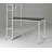 Desks Modern 47” Reversible Workstation Desk with Built-In Bookshelf | White/Brown | MDF+Metal