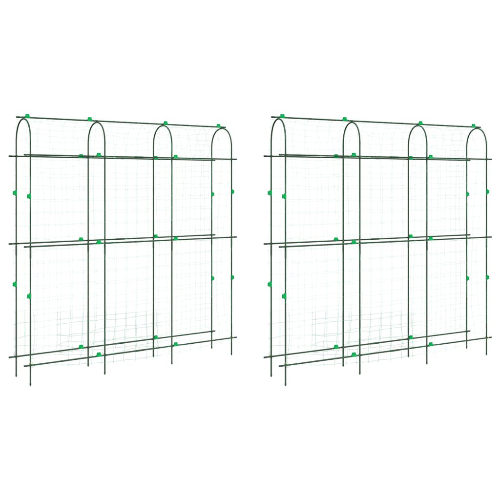 Vidaxl (2 Pcs) Garden Trellises For Climbing Plants Stand Plant Support U-Shape Steel - Image 2