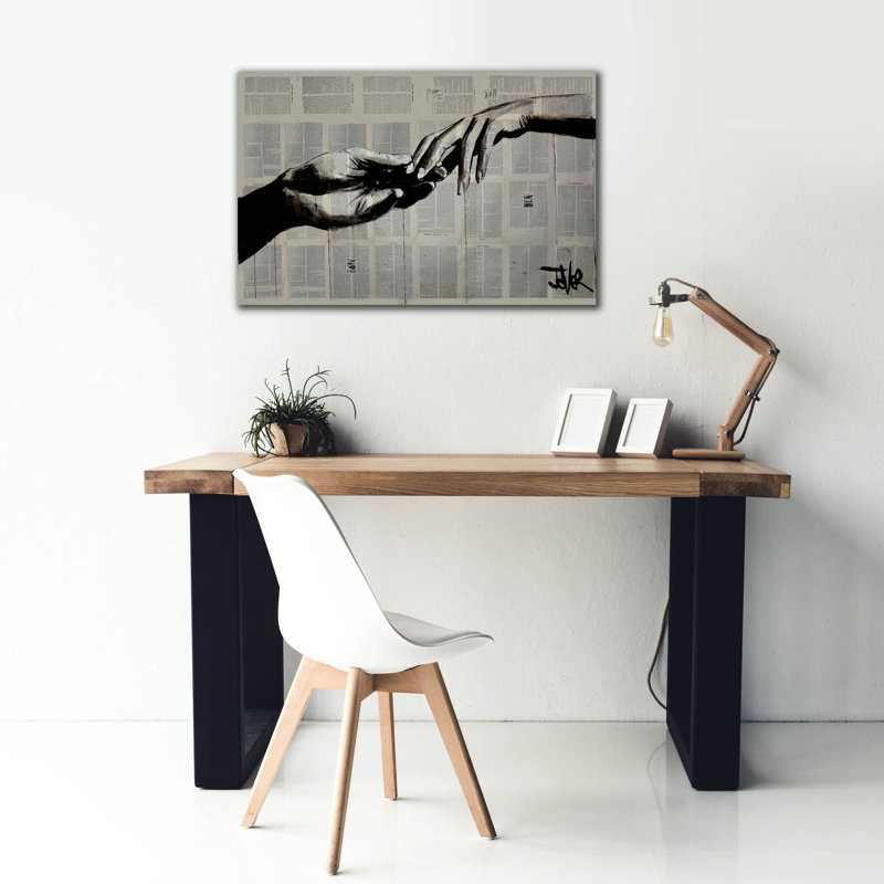 "Jadaya" Adam Eve "par Loui Jover, art mural sur toile, H 26 po x l 40 po