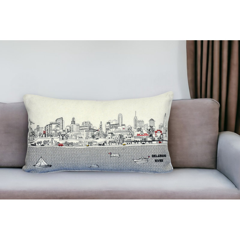 Coussin lombaire 14 "x 35" crème Philadelphia, Crème, 14 po x 24 po