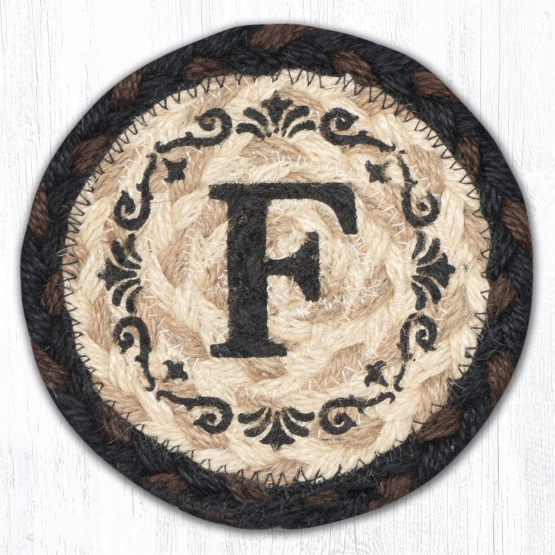  Monogramme en jute tressé style rustique rustique, H 5 po au pochoir personnalisé