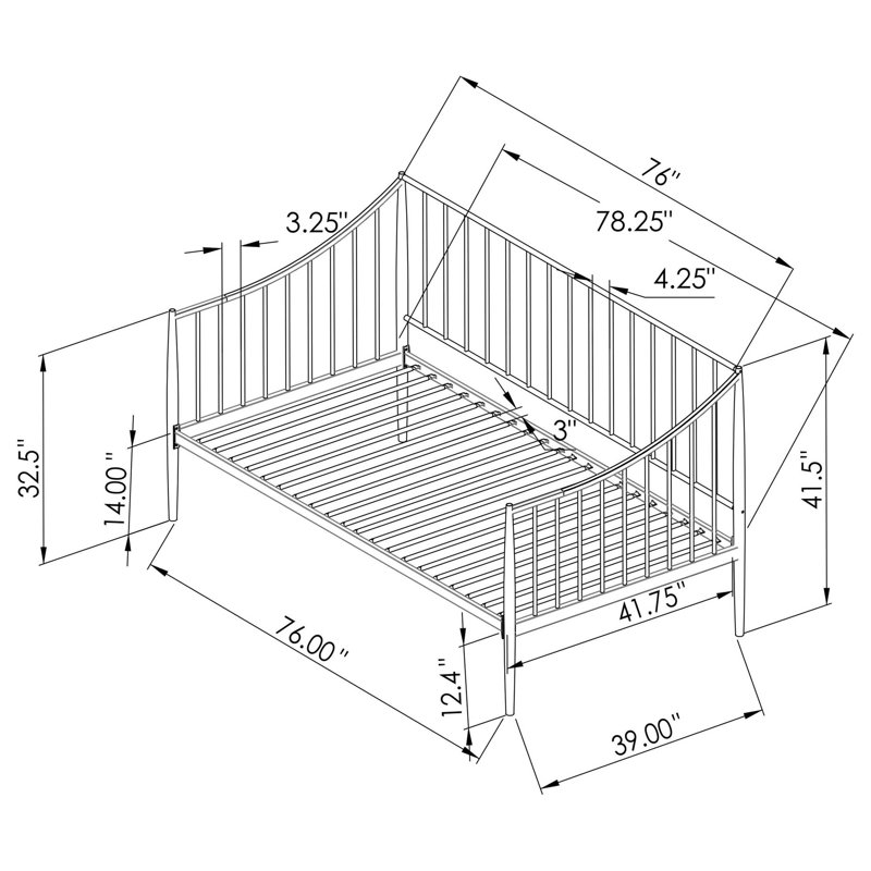 Jeremy Metal Daybed Bed Frame