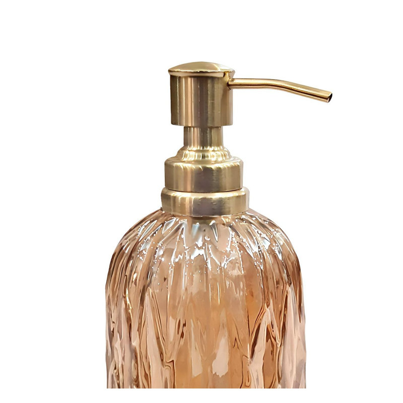 Distributeur de savon liquide en verre Amber avec pompe pour meuble-lavabo et évier de cuisine