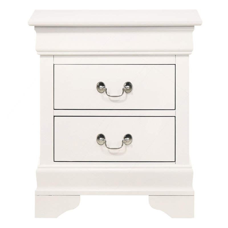 Elegant White Traditional Nightstand, White