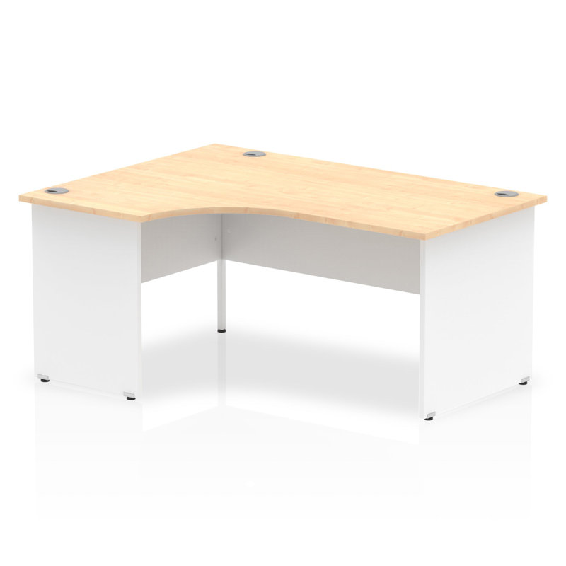 Impulse L-Shaped Computer Desk, Left Hand Facing, White/White