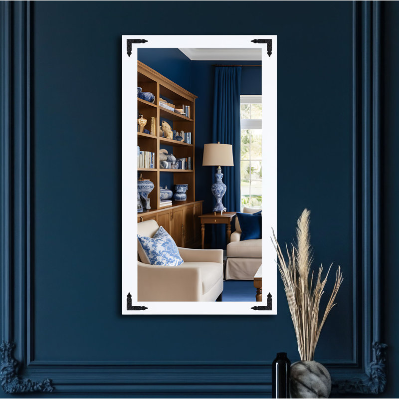 Heavner Flat Wall Mirror, 31.5" H x 19.5" W, White