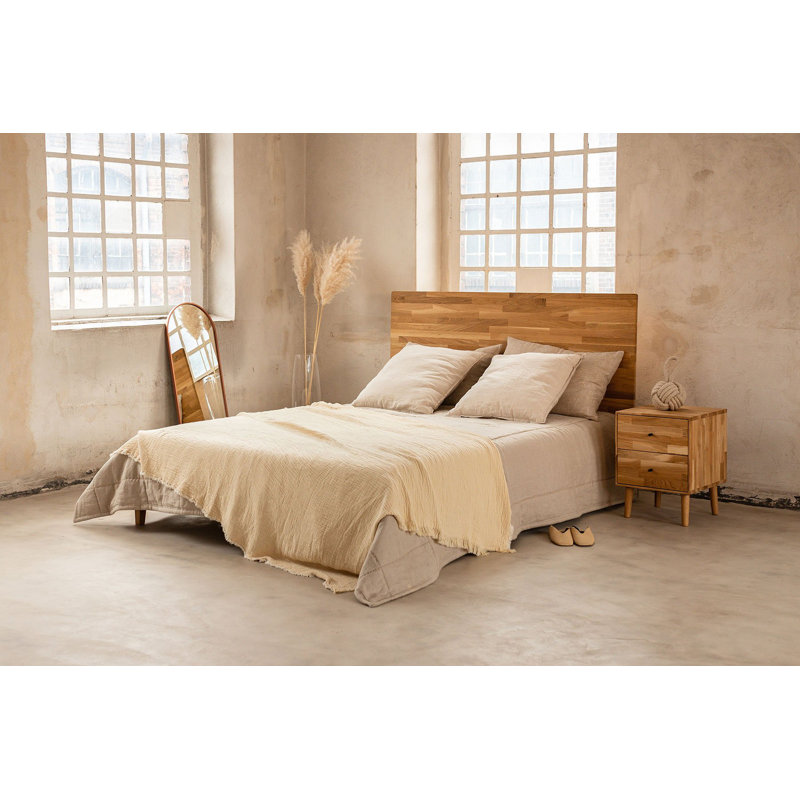 Upholstered Bed, 160 x 200 cm, rustic oak