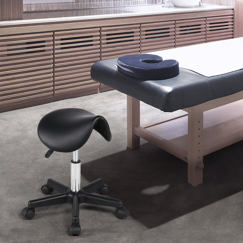 Adjustable Height Lab Stool, Black
