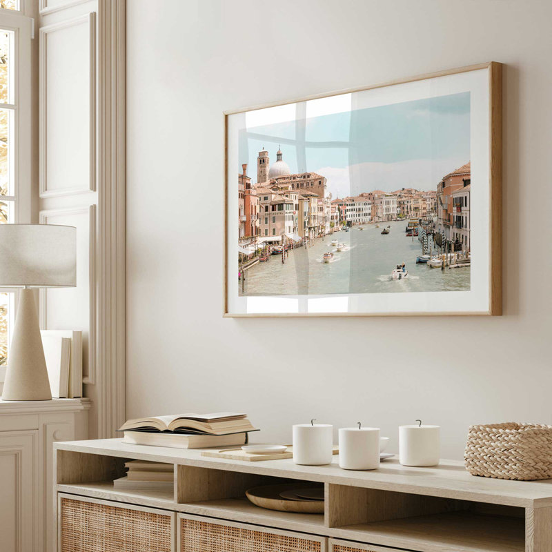 A Venetian Voyage Print, 17.25" H x 21.25" W x 1.25" D, Polished Gold Framed