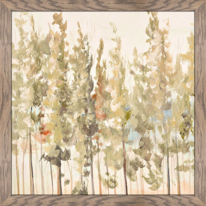 «Bosque Verde Brisa I», reproduction d'art sur toile encadrée, H 25,5 po x l 25,5 po x P 1 po, Cadre taupe délavé